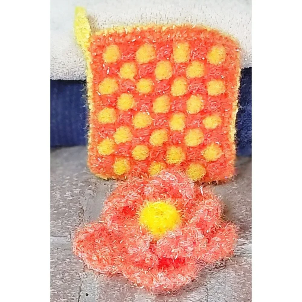 Orange and Yellow Scrubby set, set of 2